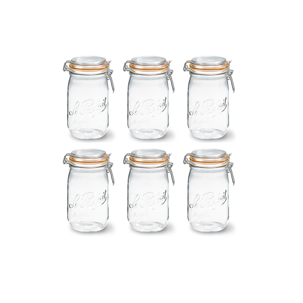Le Parfait Inmaakpot met klemdeksel 1L set 6