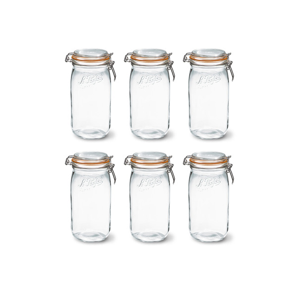 Le Parfait Inmaakpot met klemdeksel 1,5L set 6
