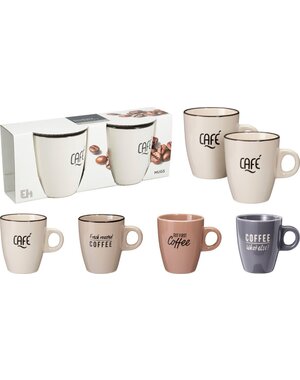 Mok aardewerk 220ml gres 4 ass set 2