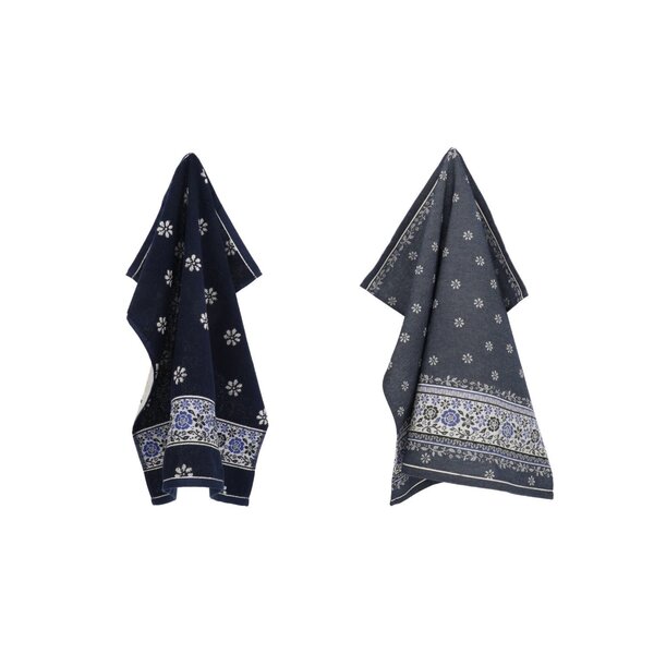 Bunzlau Castle Set keuken- en theedoek Belle Fleur Dark Blue