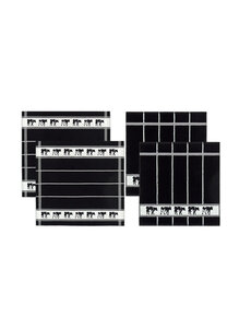 DDDDD Combiset 2 thee- en 2 keukendoeken Koe zwart/wit