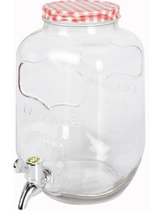 Excellent Houseware Drankdispenser glas 4L 4 assorti