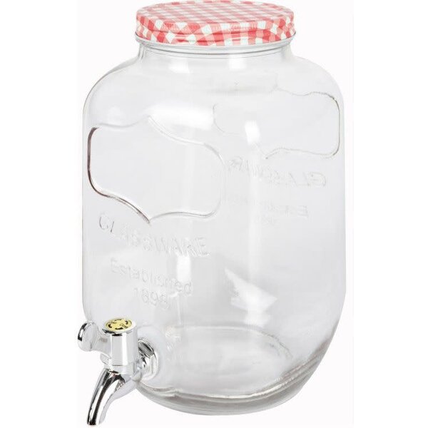 Excellent Houseware Drankdispenser glas 4L 4 assorti
