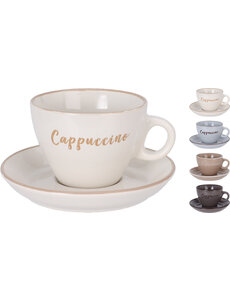 Kop en Schotel Cappuccino 4 assorti