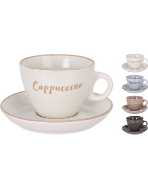 Kop en Schotel Cappuccino 4 assorti