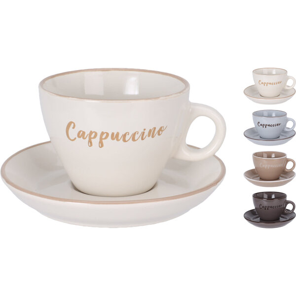 Kop en Schotel Cappuccino 4 assorti