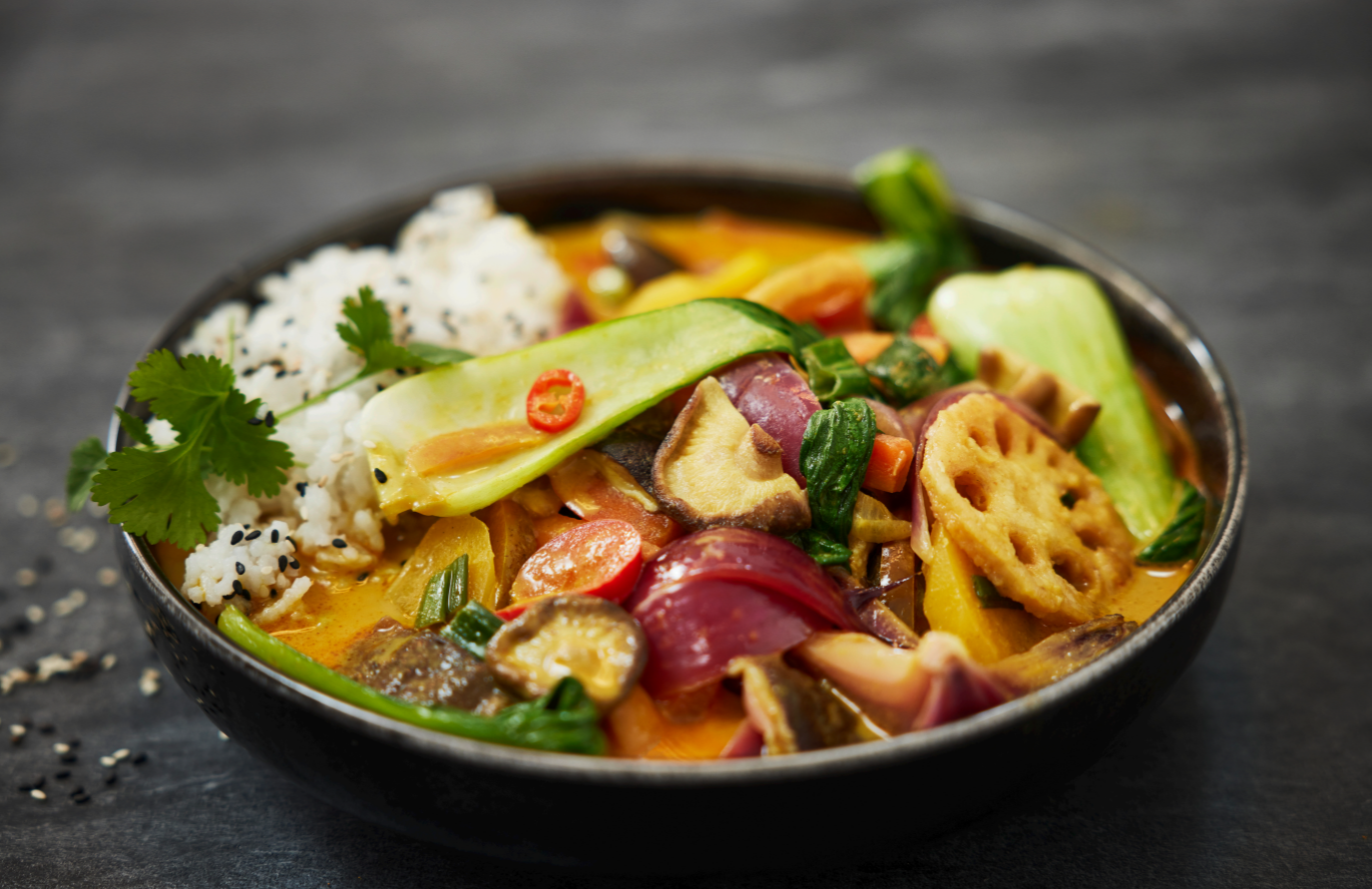 Gele Groentecurry met Geurige Rijst