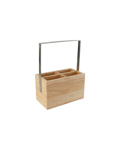 Cosy & Trendy Bestekhouder rubberhout met handvat