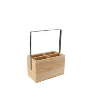 Cosy & Trendy Bestekhouder rubberhout met handvat