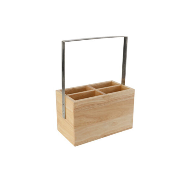 Cosy & Trendy Bestekhouder rubberhout met handvat
