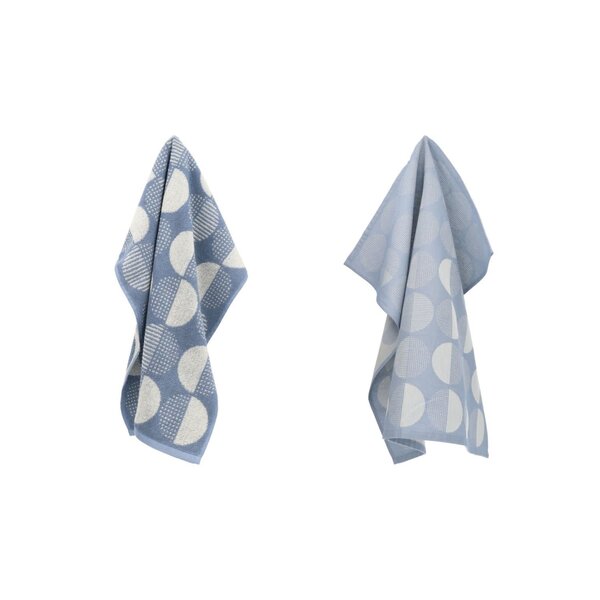 Bunzlau Castle Set keuken- en theedoek Dots Grijs Blauw