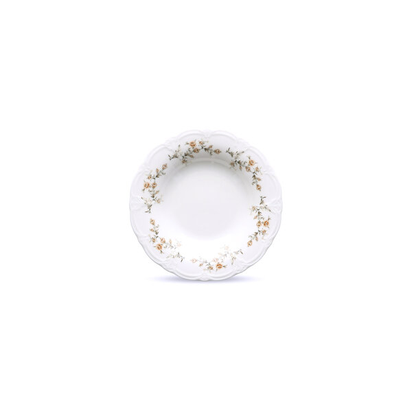 BonBistro Bord diep 23,5cm Brown Flower Retro