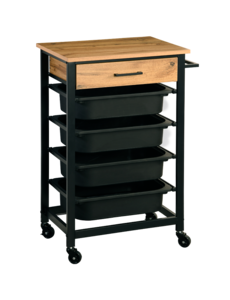 Kesper Keukentrolley 47x37x85 cm zwart bamboe