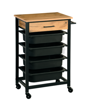 Kesper Keukentrolley 47x37x85 cm zwart bamboe