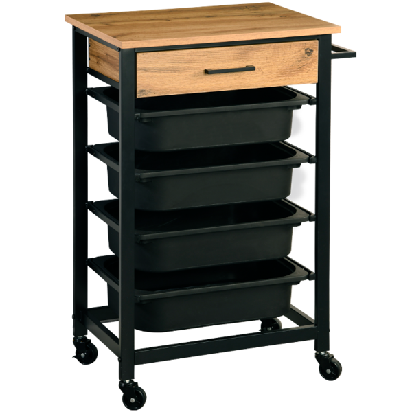 Kesper Keukentrolley 47x37x85 cm zwart bamboe