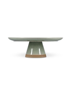 Salt en Pepper Taartplateau op voet 33,5cm groen Cameo