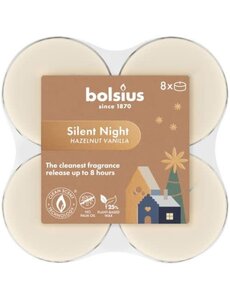 Bolsius Geurtheelicht Silent Night Hazelnut Vanilla maxi set/8