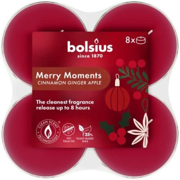 Bolsius Geurtheelicht Merry Moments Cinnamon Ginger Apple maxi set/8