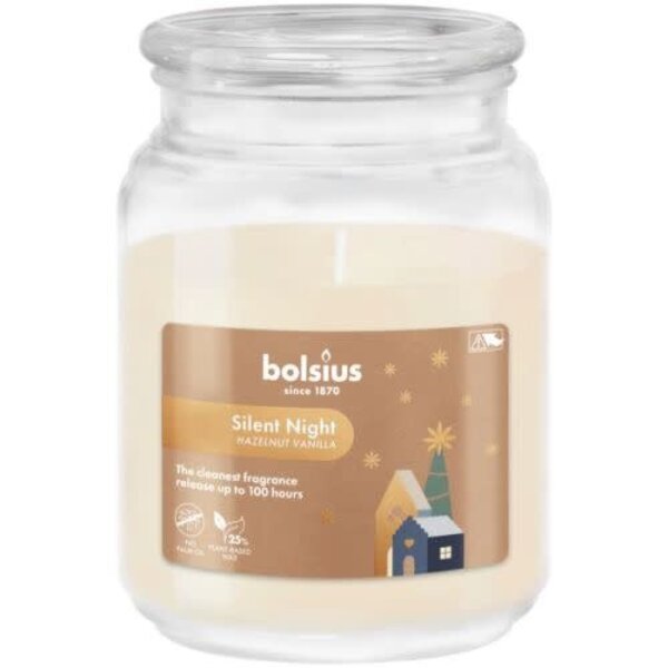 Bolsius Geurkaars Silent Night Hazelnut Vanilla in glas