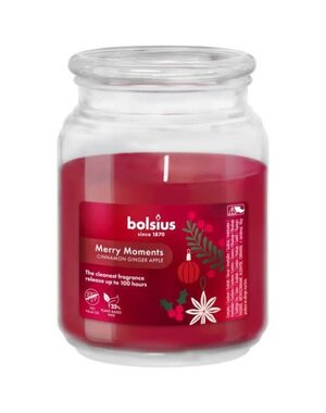 Bolsius Geurkaars Merry Moments Cinnamon Ginger Apple in glas