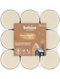 Bolsius Geurtheelicht Silent Night Hazelnut Vanilla set/18