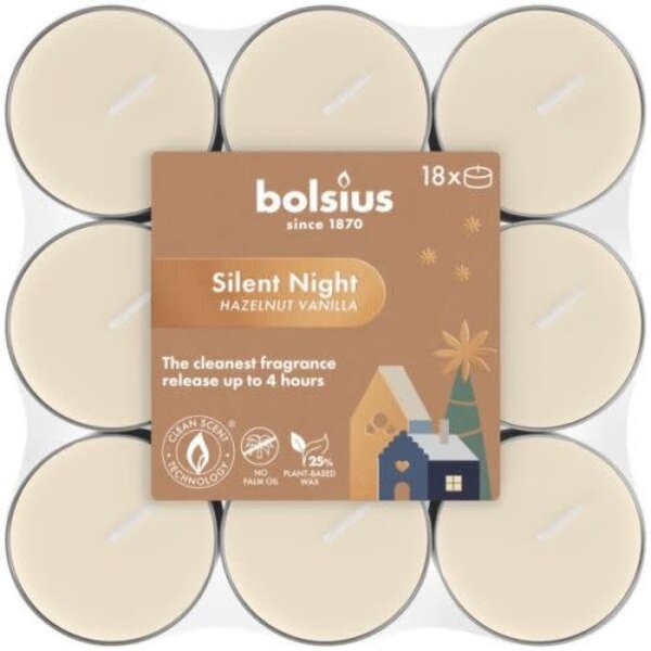 Bolsius Geurtheelicht Silent Night Hazelnut Vanilla set/18