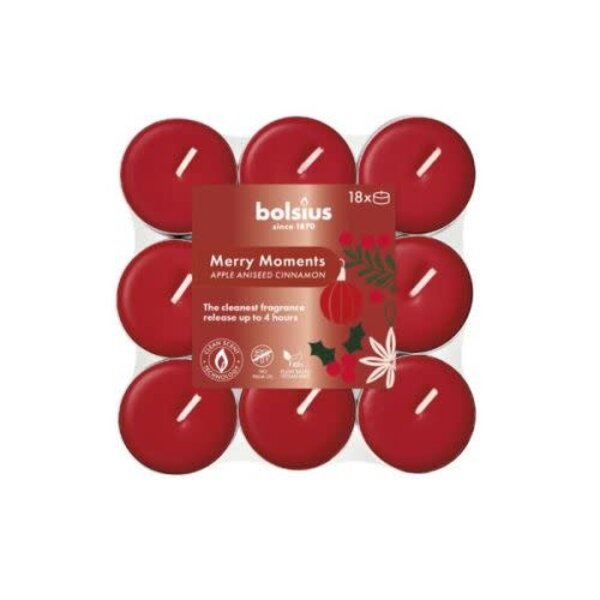 Bolsius Geurtheelicht Merry Moments Apple Aniseed Cinnamon set/18