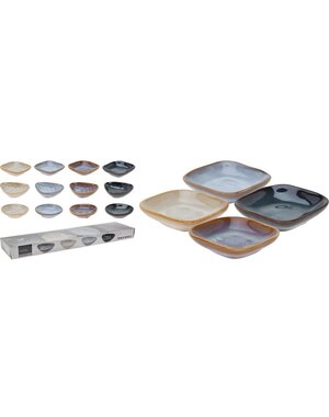Excellent Houseware Snackschaal set van 4  stuks 3 assorti