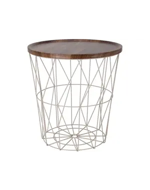 Home & Styling Bijzettafel metaal 37x39cm beige