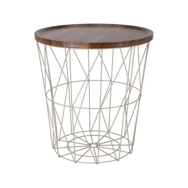 Home & Styling Bijzettafel metaal 37x39cm beige