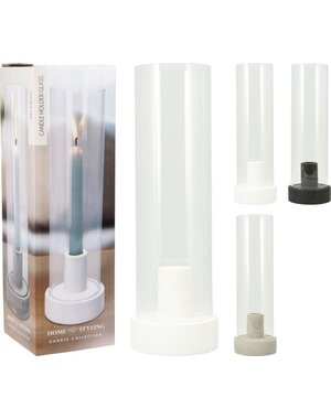 Home & Styling Kandelaar / Kaarsenhouder cement 3 assorti