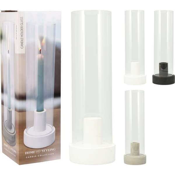 Home & Styling Kandelaar / Kaarsenhouder cement 3 assorti