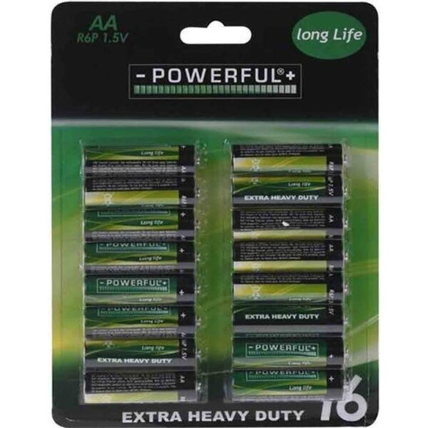 Batterijen AA 16 stuks op kaart