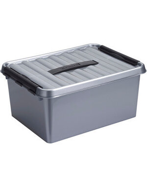 Sunware Opbergbox Q-line 15L zilver met handvat