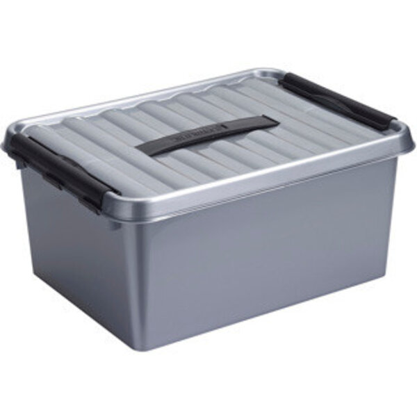 Sunware Opbergbox Q-line 15L zilver met handvat