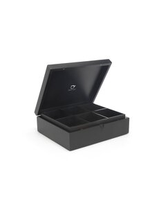 Bredemeijer Theedoos 6 vakken gesloten bamboe zwart