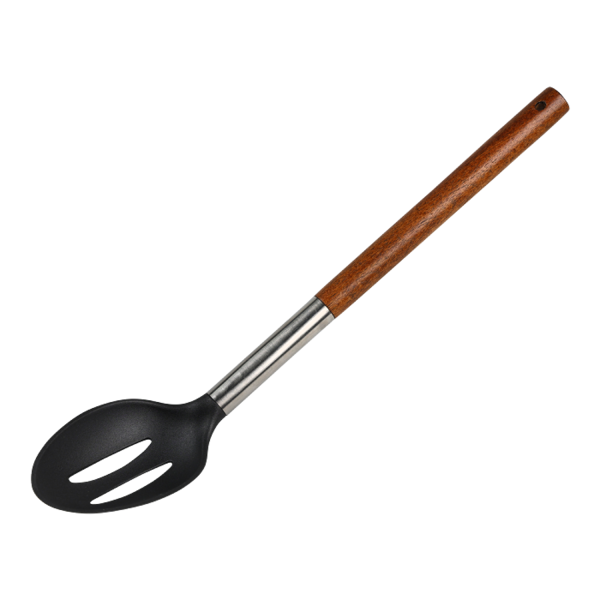 Kesper Serveerlepel met gat RVS acacia