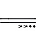 Wenko Kledingstang 75-120cm 2 stuks zwart Herkules