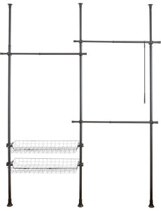 Wenko Telescopisch garderobesysteem Duo zwart Herkules