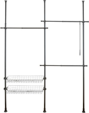 Wenko Telescopisch garderobesysteem Duo zwart Herkules