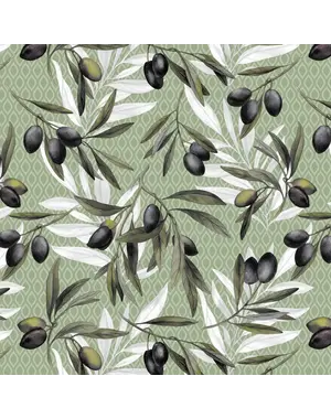 Wicotex Tafelzeil Olijven groen zwart 140x10cm