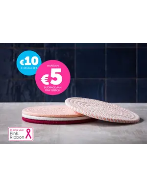 BK Cookware Panonderzetters Pink Ribbon BK