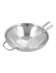 Demeyere Wokpan 32cm vlakke bodem Apollo 7 Demeyere met gratis wokspatel