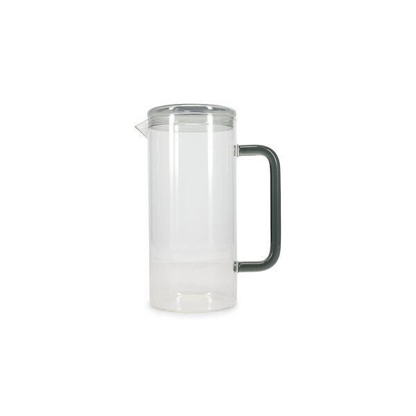 Ona Waterkan glas met deksel 120cl transparant - grijs