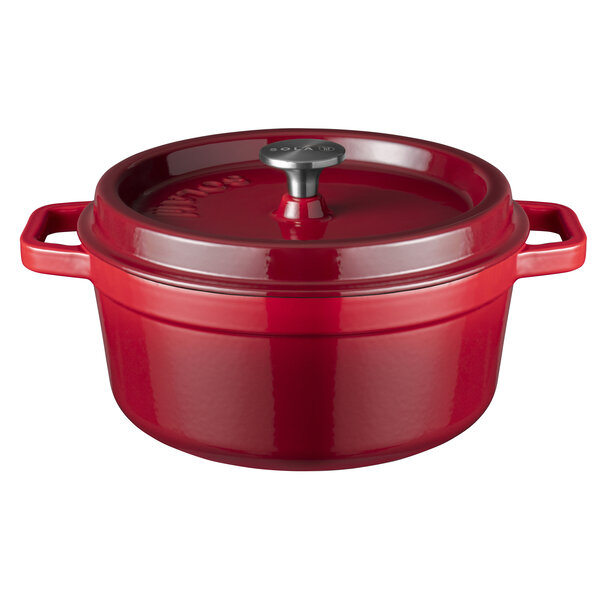 Sola Braadpan 24 cm Gietijzer rood