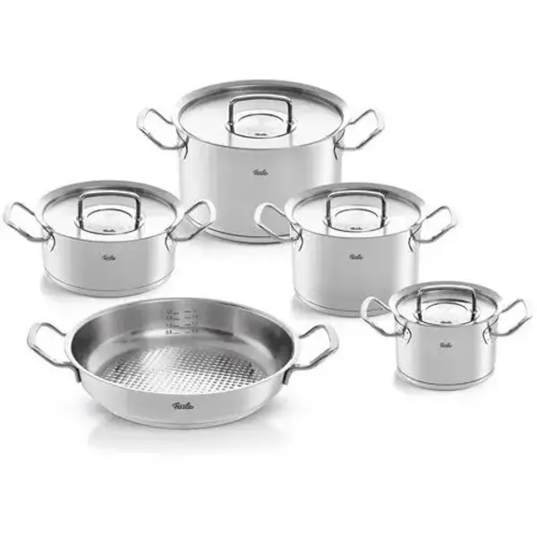 Fissler Pannenset Original Profi 5-delig  RVS deksel Fissler