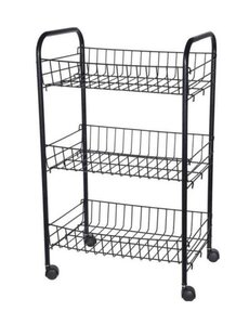 Excellent Houseware Keukentrolley 3 laags zwart
