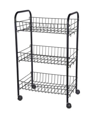 Excellent Houseware Keukentrolley 3 laags zwart