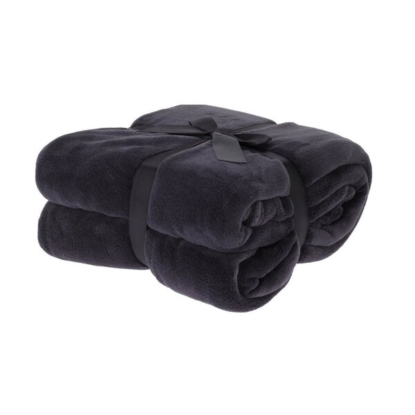 Home & Styling Fleece deken 180x230cm antraciet