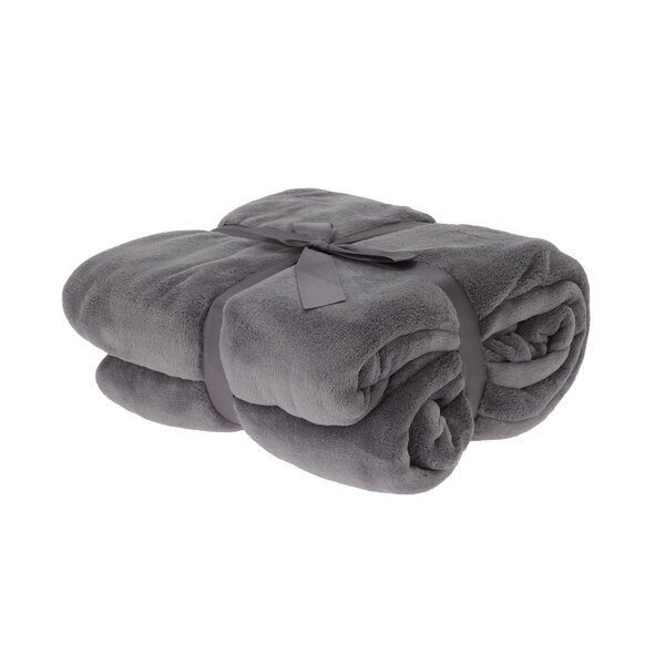 Home & Styling Fleece deken 180x230cm grijs